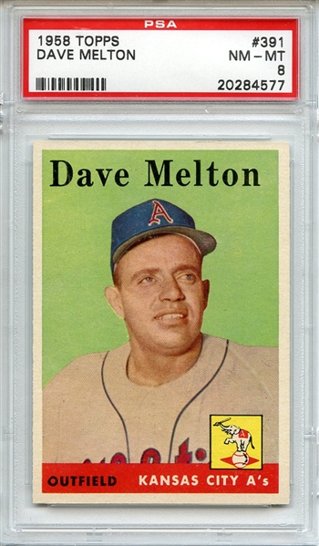 1958 Topps 391 Dave Melton PSA NM-MT 8