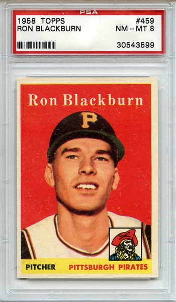 1958 Topps 459 Ron Blackburn PSA NM-MT 8