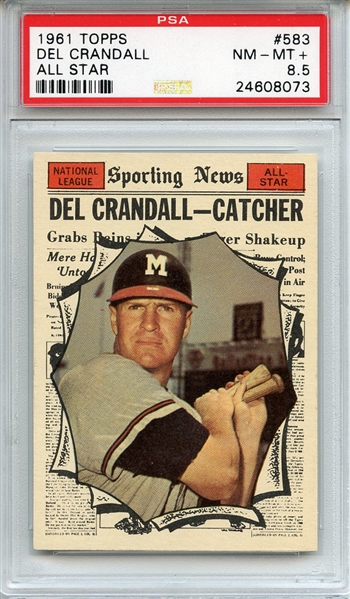 1961 Topps 583 Del Crandall All Star PSA NM-MT+ 8.5