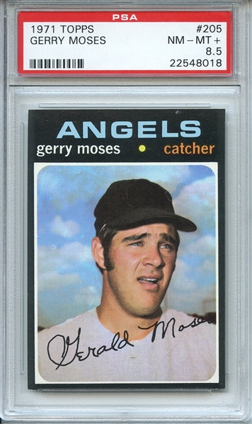 1971 Topps 205 Gerry Moses PSA NM-MT+ 8.5