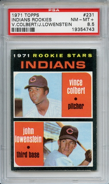 1971 Topps 231 Cleveland Indians Rookies PSA NM-MT+ 8.5