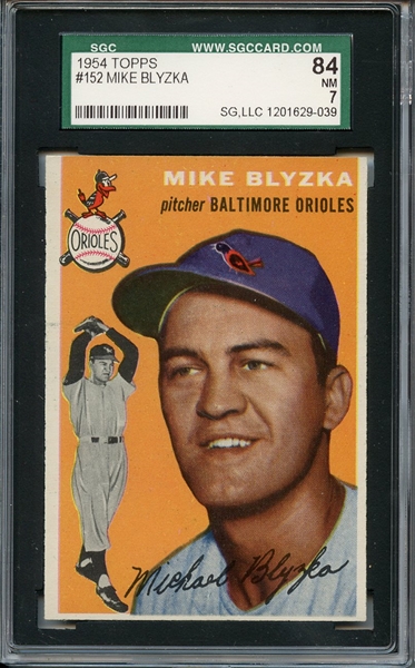 1954 Topps 152 Mike Blyzka SGC NM 84 / 7