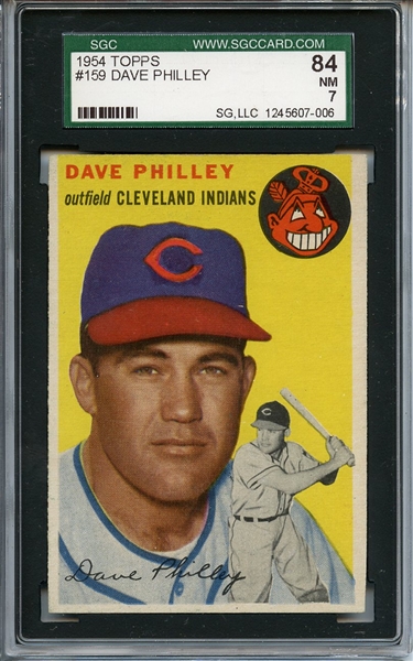 1954 Topps 159 Dave Philley SGC NM 84 / 7