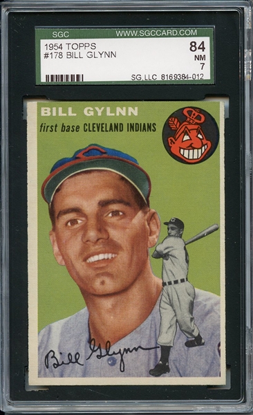 1954 Topps 178 Bill Glynn SGC NM 84 / 7