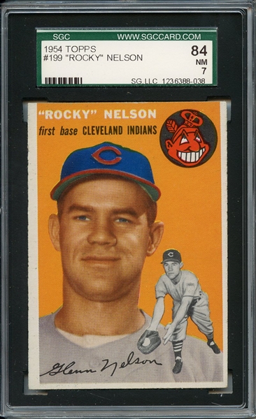 1954 Topps 199 Rocky Nelson SGC NM 84 / 7