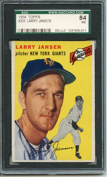 1954 Topps 200 Larry Jansen SGC NM 84 / 7