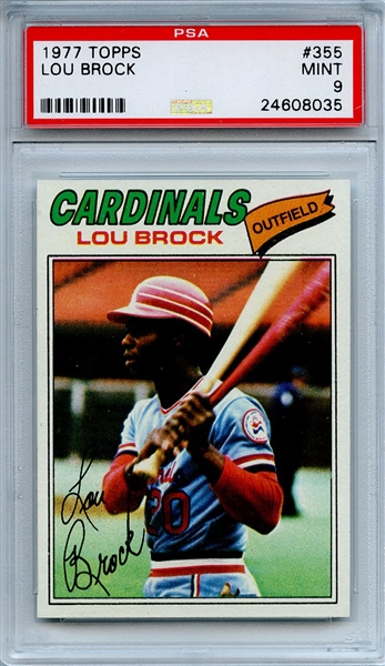 1977 Topps 355 Lou Brock PSA MINT 9