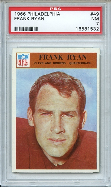 1966 Philadelphia 49 Frank Ryan PSA NM 7