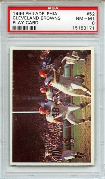 1966 Philadelphia 52 Cleveland Browns Play Card PSA NM-MT 8