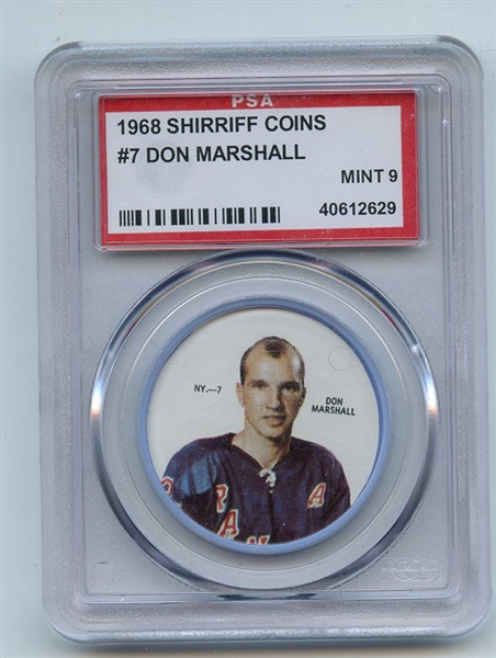 1968 Shirriff Coins 7 Don Marshall PSA MINT 9