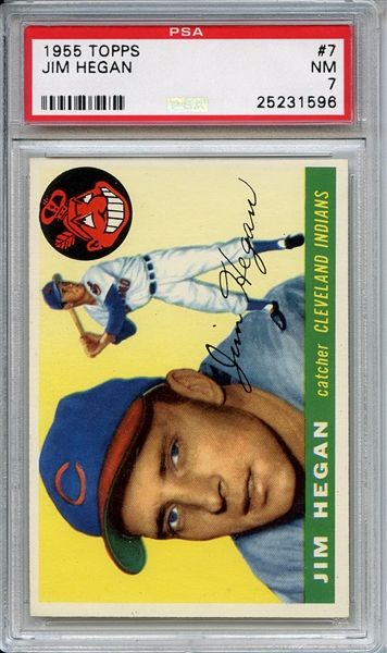 1955 Topps 7 Jim Hegan PSA NM 7