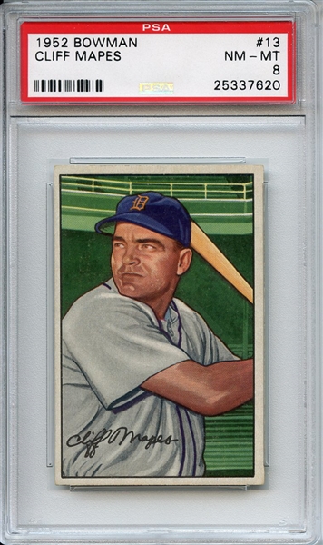 1952 Bowman 13 Cliff Mapes PSA NM-MT 8