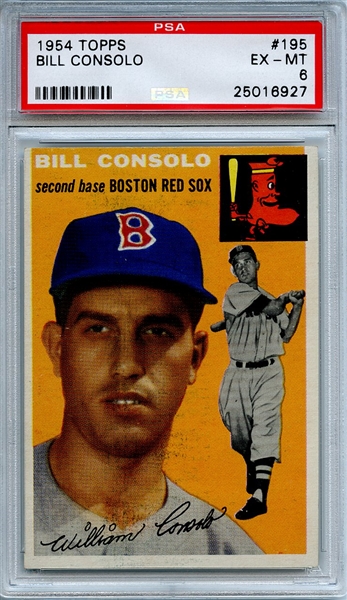 1954 Topps 195 Bill Consolo PSA EX-MT 6