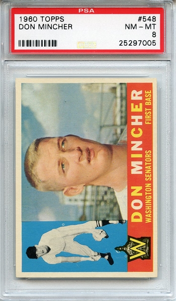 1960 Topps 548 Don Mincher PSA NM-MT 8