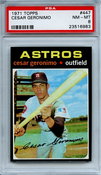 1971 Topps 447 Cesar Geronimo PSA NM-MT 8