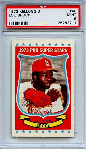 1973 Kellogg's 40 Lou Brock PSA MINT 9