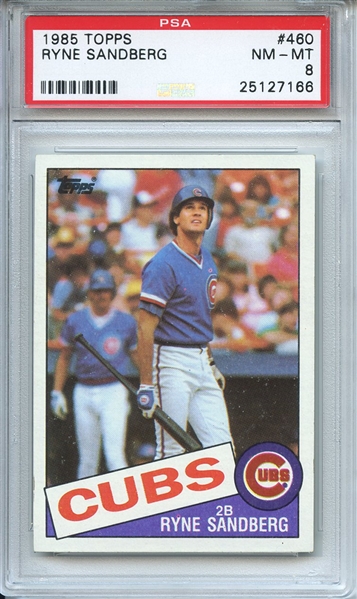 1985 Topps 460 Ryne Sandberg PSA NM-MT 8