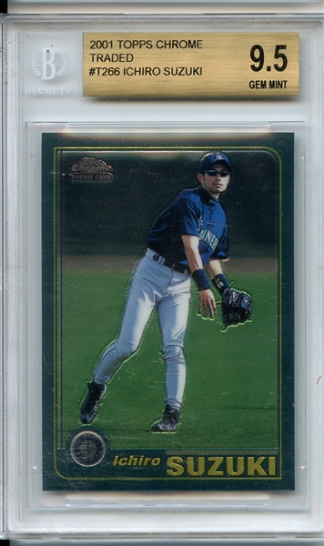 2001 Topps Chrome Traded T266 Ichiro Suzuki RC BGS GEM MINT 9.5