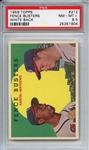 1959 Topps 212 Fence Busters Aaron Mathews White Back PSA NM-MT+ 8.5