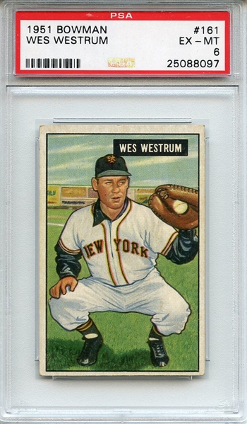 1951 Bowman 161 Wes Westrum PSA EX-MT 6