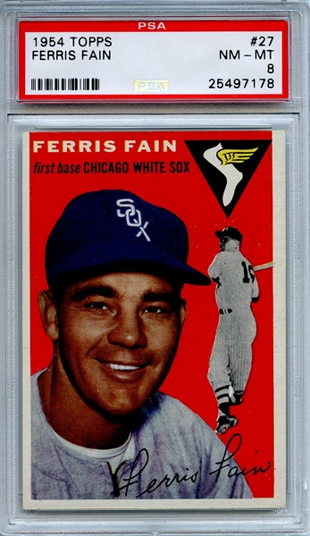 1954 Topps 27 Ferris Fain PSA NM-MT 8