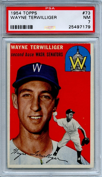 1954 Topps 73 Wayne Terwilliger PSA NM 7