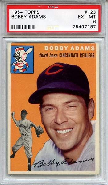 1954 Topps 123 Bobby Adams PSA EX-MT 6