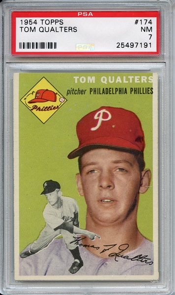 1954 Topps 174 Tom Qualters PSA NM 7