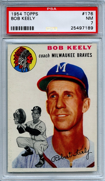 1954 Topps 176 Bob Keely PSA NM 7