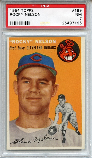 1954 Topps 199 Rocky Nelson PSA NM 7