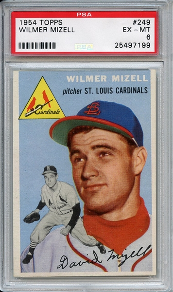 1954 Topps 249 Wilmer Mizell PSA EX-MT 6