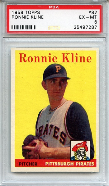1958 Topps 82 Ronnie Kline PSA EX-MT 6