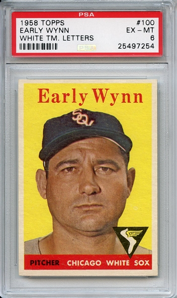 1958 Topps 100 Early Wynn PSA EX-MT 6