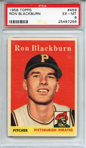 1958 Topps 459 Ron Blackburn PSA EX-MT 6