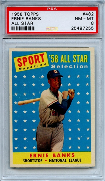 1958 Topps 482 Ernie Banks All Star PSA NM-MT 8