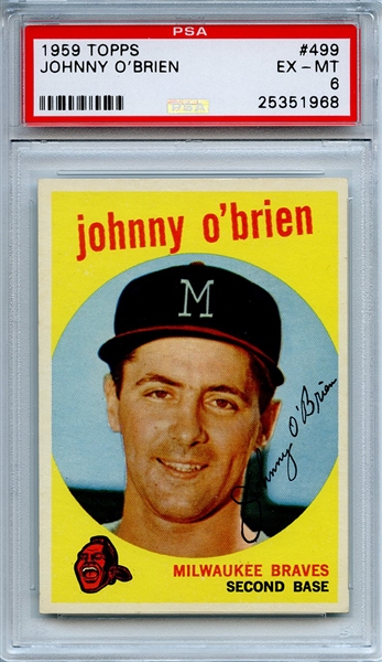 1959 Topps 499 Johnny O'Brien PSA EX-MT 6