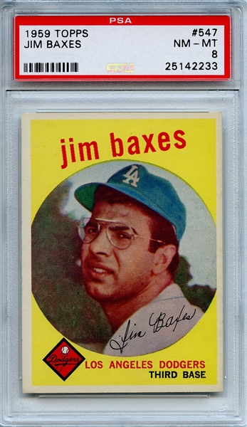 1959 Topps 547 Jim Baxes PSA NM-MT 8