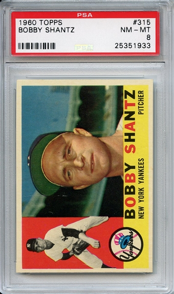 1960 Topps 315 Bobby Shantz PSA NM-MT 8