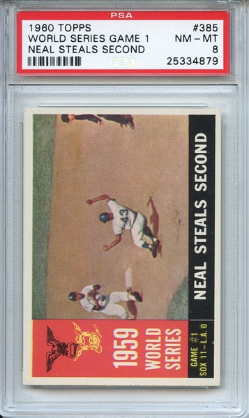 1960 Topps 385 World Series Game 1 PSA NM-MT 8