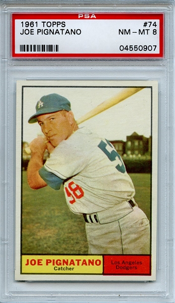 1961 Topps 74 Joe Pignatano PSA NM-MT 8