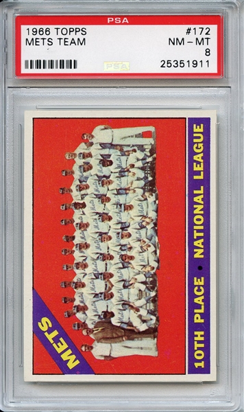 1966 Topps 172 New York Mets Team PSA NM-MT 8