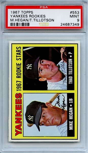 1967 Topps 553 New York Yankees Rookies PSA MINT 9