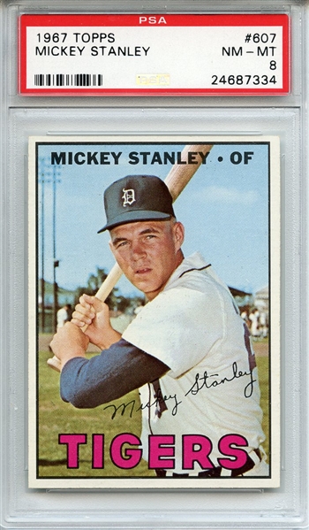 1967 Topps 607 Mickey Stanley PSA NM-MT 8