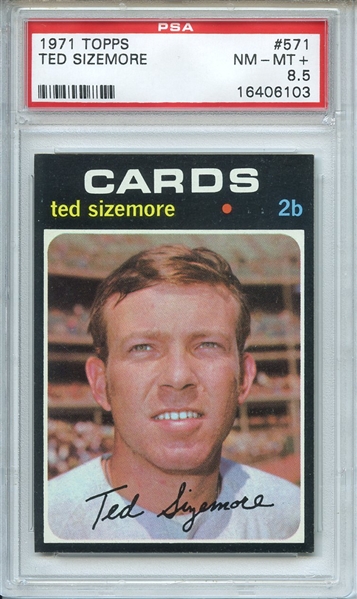 1971 Topps 571 Ted Sizemore PSA NM-MT+ 8.5