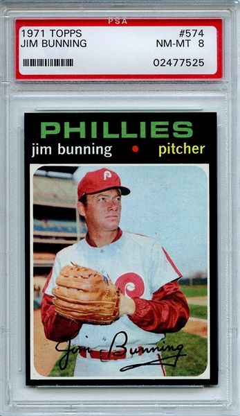 1971 Topps 574 Jim Bunning PSA NM-MT 8