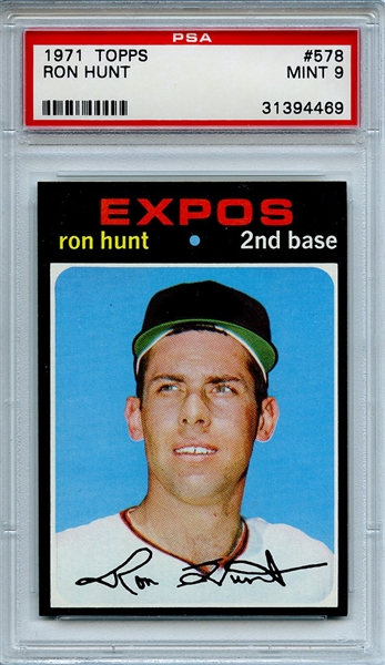 1971 Topps 578 Ron Hunt PSA MINT 9