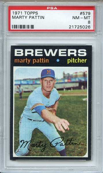 1971 Topps 579 Marty Pattin PSA NM-MT 8
