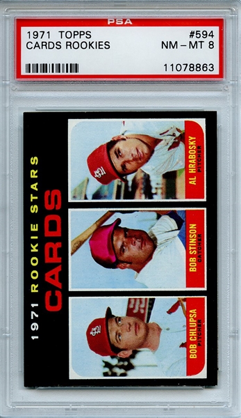 1971 Topps 594 St. Louis Cardinals Rookies PSA NM-MT 8