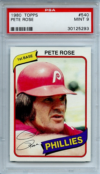 1980 Topps 540 Pete Rose PSA MINT 9