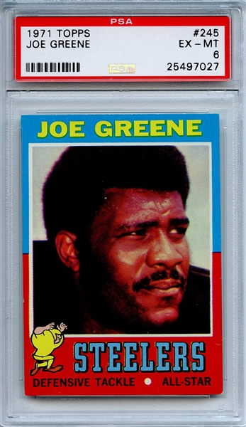 1971 Topps 245 Joe Greene RC PSA EX-MT 6